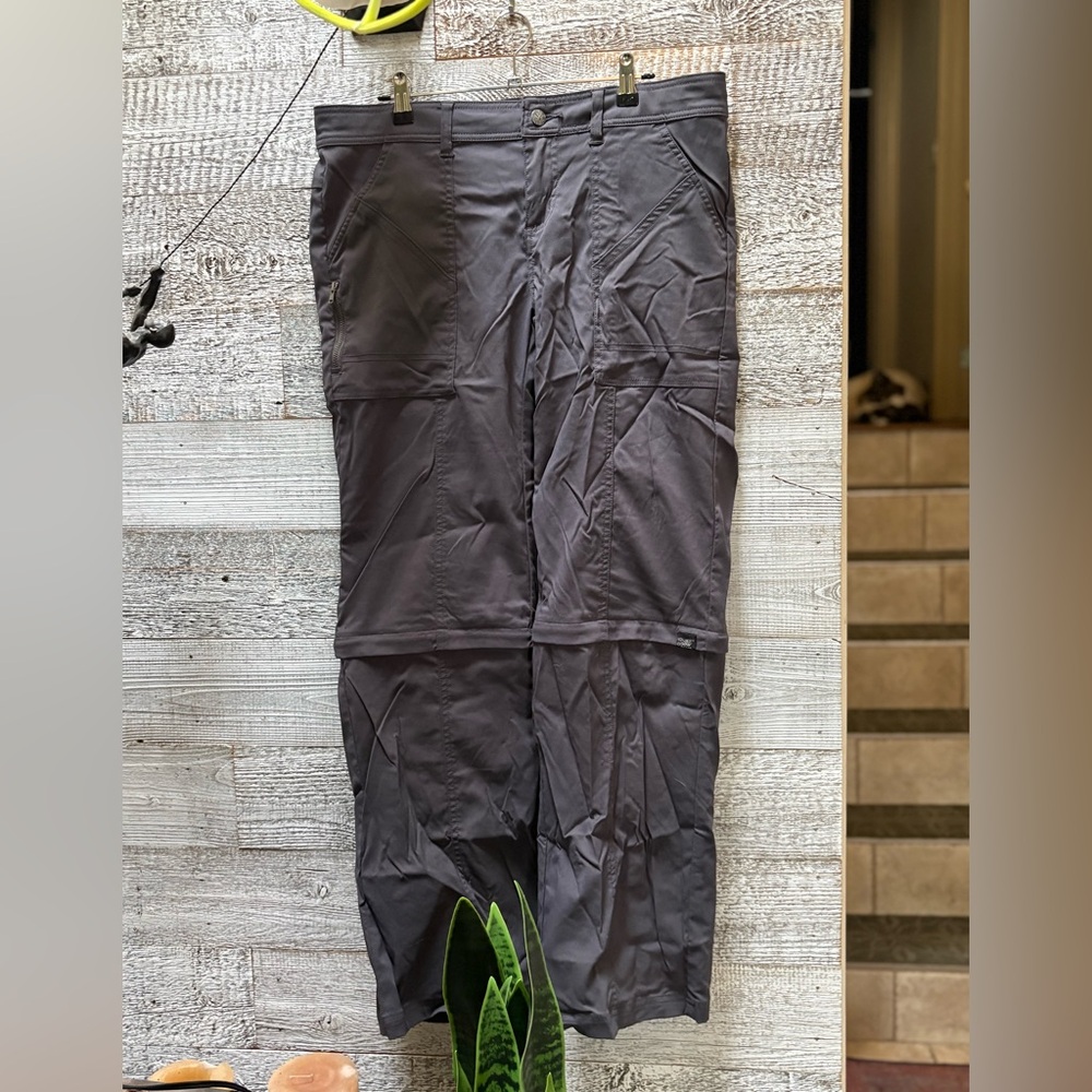 🏷 Prana | Convertible Technical Hiking Camping Pants/Capris - 10, Gray